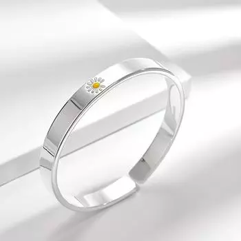 Браслет с хризантемой, модное открытие, браслет с капельным клеем «Маленькая фея», серебряный браслет с белым медным покрытием, подарок на день рождения Adjustable size