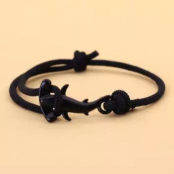 Браслет с изображением океанского животного, дельфина, кита, акулы, хвоста, мужской плетеный браслет, женский, двухслойный, регулируемый, миланский, веревочный, парный браслет