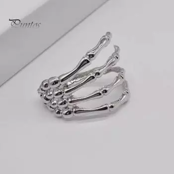 Браслет с когтями дьявола, готический браслет с изображением руки призрака, ретро-череп, скелет, браслет с открытой костяной манжетой, аксессуар для костюма на Хэллоуин, ювелирные изделия для вечеринок чёрный