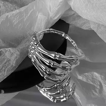 Браслет с когтями дьявола, готический, рука призрака, ретро, череп, скелет, браслет на руку, открытый чёрный