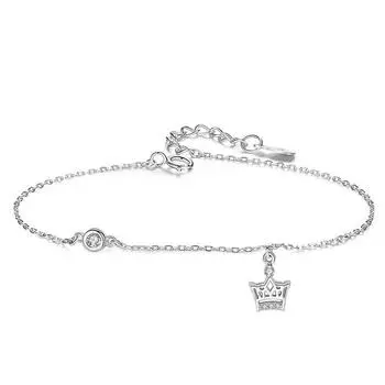 Браслет с короной S925 из стерлингового серебра Ins Нишевый дизайн Модный темперамент Простой студенческий день Подруга Подруга Браслет Модный Adjustable size