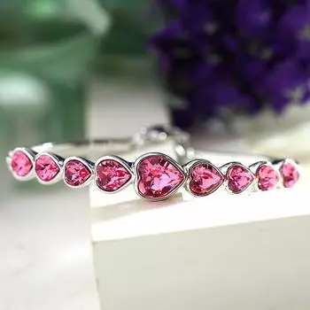 Браслет с кристаллами любви синий