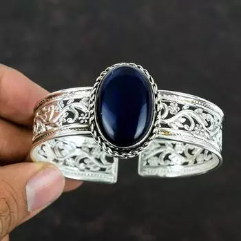 Браслет с лабрадоритом Blue Fire, оригинальные ювелирные изделия из драгоценных камней, браслет-манжета из стерлингового серебра 925 пробы, регулируемый браслет, ювелирные изделия ручной работы, подарки на помолвку