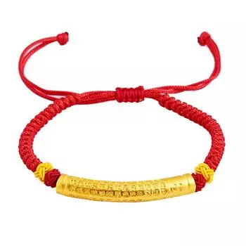 Браслет с мантрой из шести символов и песочно-золотым переводным бисером, плетеный, имитация золотого браслета