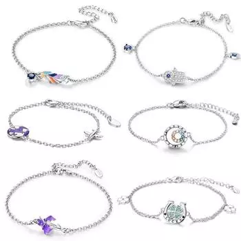 Браслет с медным покрытием 925 пробы, ювелирные изделия, четырехлистный клевер, богемный цветной браслет с перьями