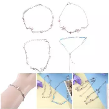 Браслет с мерцающими стразами, модная посеребренная цепочка на руку, регулируемая длина, стильные вечерние украшения 3