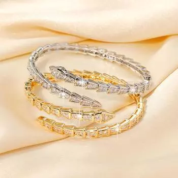 Браслет с микро-инкрустацией цирконием для женщин с ощущением высокого класса, парный гвоздь, минималистский браслет 17CM