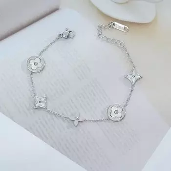 Браслет с микро-инкрустацией из белых ракушек и четырехлистного клевера для женщин, изысканные ювелирные изделия высокого класса