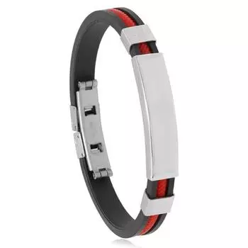 Браслет с надписью своими руками, мужской браслет из титановой стали, силиконовый браслет из нержавеющей стали, браслет со звездой красный