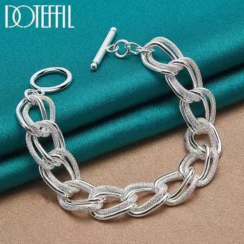 Браслет с несколькими кольцами из стерлингового серебра 925 пробы 20cm