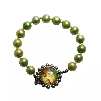 Браслет с нотами Tamarusan Freshwater Pearl Music Note Music Green Gift Стильная роскошь [TAMARUSAN]