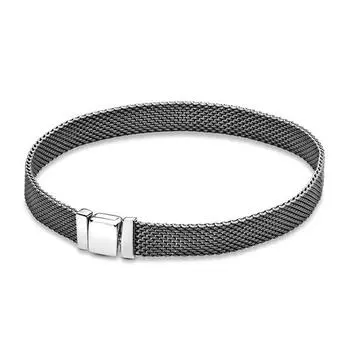 Браслет с отражениями из стерлингового серебра 925 пробы, подходят европейские очаровательные бусины для женщин, подарок, оригинальные модные ювелирные изделия своими руками, подарок 21cm