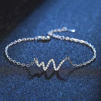 Браслет с перекрестной молнией в китайской версии для девочек, модный и минималистичный браслет с расшифровкой электрокардиограммы, ювелирные аксессуары Adjustable size