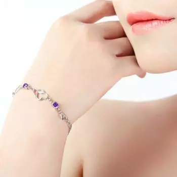 Браслет с переплетенными сердцами, браслет из медного сплава со стразами, женское украшение на запястье, подарок на годовщину ко Дню святого Валентина для ее девушки или жены белый