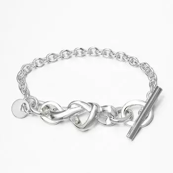 Браслет с переплетенными сердцами, простой женский браслет в форме сердца