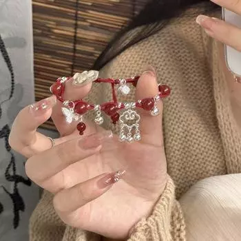 Браслет с плетеным зодиакальным знаком Xiangyun Bell – Премиум-дизайн Miaojiang Girl, китайский стиль