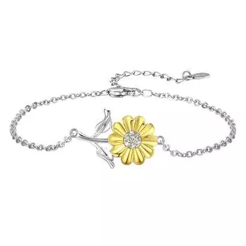 Браслет с подсолнухом для женщин, женские руки, сердце, модные браслеты-цепочки, ювелирные изделия, подарок на день рождения для девочек