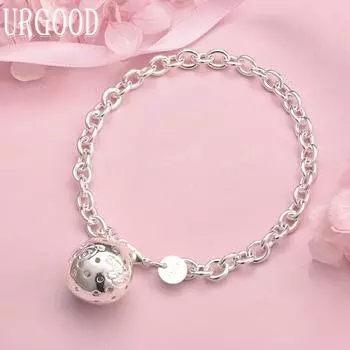 Браслет с подвеской из стерлингового серебра 925 пробы, модные свадебные украшения 20CM