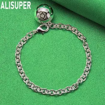 Браслет с подвеской из стерлингового серебра 925 пробы, модные свадебные украшения 20CM