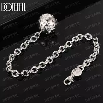 Браслет с подвеской из стерлингового серебра 925 пробы, модные свадебные украшения 20CM