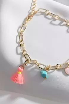 Браслет с подвеской золотого цвета