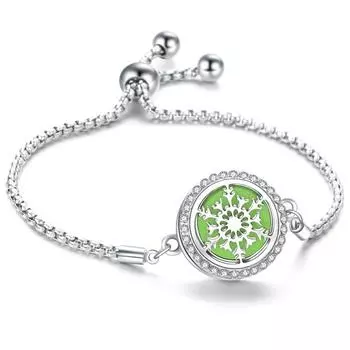 Браслет с полой банкой из титановой стали с бриллиантами, дерево жизни, регулируемый размер для духов One Size