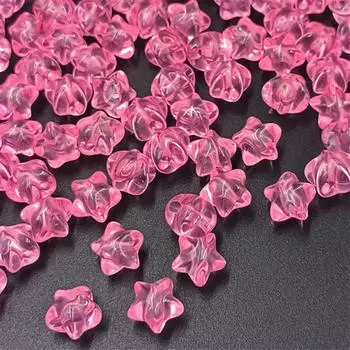 Браслет с пятиконечной звездой, изготовление ювелирных изделий, прозрачный трехмерный акрил для ожерелья, серьги, бусины, 10 шт. розы красного