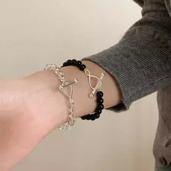 Браслет с пряжкой из бисера и веревки «Холодный ветер», женский, простой, нишевый, дизайн, чувство света, роскошь, изысканная мода, универсальный браслет, ювелирные изделия