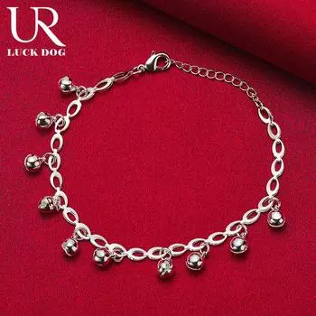 Браслет с шариками из жемчуга и серебра 925 пробы, модные свадебные украшения 20CM