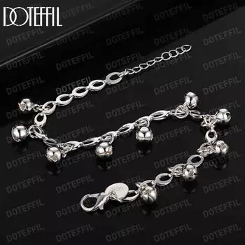 Браслет с шариками из жемчуга и серебра 925 пробы, модные свадебные украшения 20CM