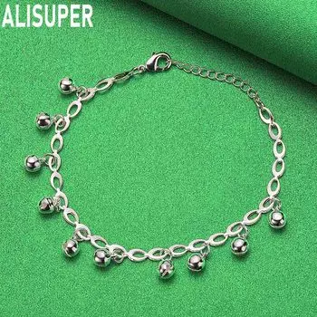 Браслет с шариками из жемчуга и серебра 925 пробы, модные свадебные украшения 20CM