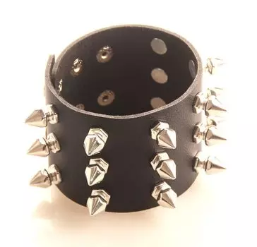 Браслет с шипами и заклепками, браслет из искусственной кожи, панк-рок, панк, мода, черные аксессуары с шипами [DOKiDOKi]