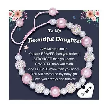 Браслет с трогательной буквой и контрастным цветом, регулируемый браслет из искусственного жемчуга со стразами, праздничный подарок D