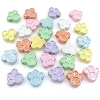 Браслет с УФ-покрытием, ослепительные ювелирные аксессуары, 5 шт., свободные бусины в виде кошачьей лапы, материалы ручной работы, ожерелье «сделай сам» фиолетовый