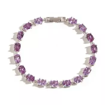 Браслет с застежкой из стерлингового серебра 925 пробы, изменение цвета, драгоценный камень Александр, изысканные украшения для женщин, мамы, жены, хороший подарок M белый