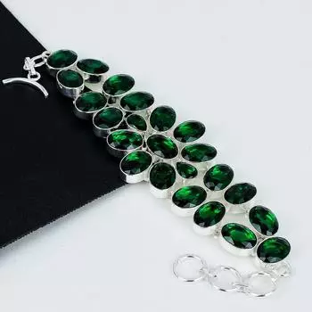 Браслет с зеленым турмалином, Драгоценный камень с зеленым турмалином, Ювелирные изделия для браслетов ручной работы, Браслет зеленого цвета, Подарок для нее, Ювелирные изделия на Хэллоуин 8 зелёный