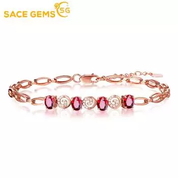 Браслет SACE GEMS из медного сплава с цирконом — стильный и изысканный свадебный подарок для подруги красный