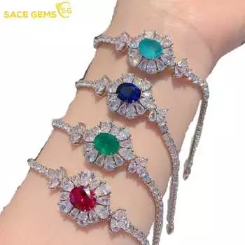 Браслет SACE GEMS из медного сплава с цирконом – стильный и изысканный свадебный подарок подруге. красный