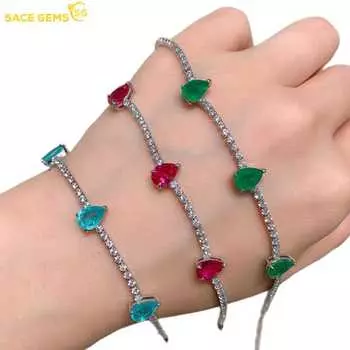 Браслет SACE GEMS из медного сплава с цирконом — стильный и изысканный свадебный подарок для подруги красный