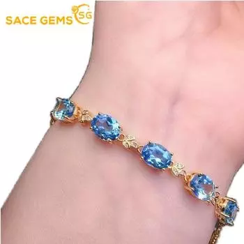 Браслет SACE GEMS из медного сплава с синим цирконием — стильный и изысканный свадебный подарок для подруги синий