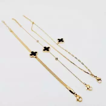 Браслет «Счастливый четырехлистный клевер» — стильный европейский и американский модный аксессуар для женщин