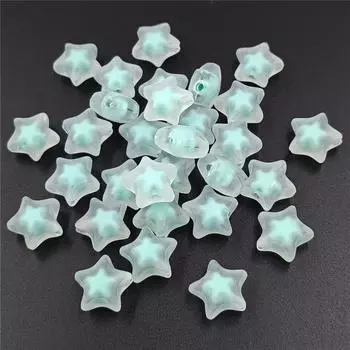 Браслет Серьги Маркировка Мода Ручная работа DIY Материал Сердцевина Пентаграмма Бусины для ювелирных изделий 10 шт. Ожерелье Матовые акриловые бусины зелёный