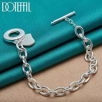 Браслет-сердце из стерлингового серебра 925 пробы, свадебные украшения 20cm