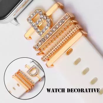 Браслет Смарт-часы Подвески Силиконовые водные ряби Металл для Apple Watch Ремешок для часов Декоративное кольцо
