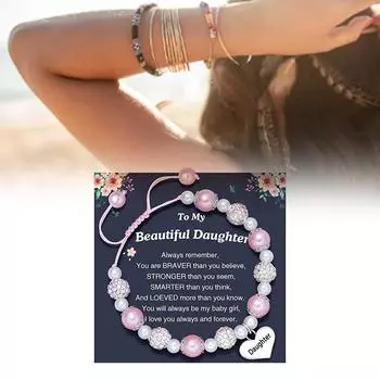 Браслет со стразами для девочек, браслеты с подвесками в виде сердечек и жемчуга, уникальные украшения на запястье, выпускной, первое причастие 5