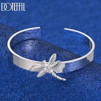 Браслет со стрекозой из стерлингового серебра 925 пробы с цирконием AAA, модные свадебные украшения 58MM