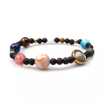 Браслет Solar Systems унисекс, ручная работа, эластичная замена, декоративный, легко сочетающийся браслет, ювелирные изделия, подарок на день рождения