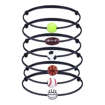 Браслет Sprots, футбольный плетеный унисекс, регулируемый браслет с восковой линией, подарок для болельщика E