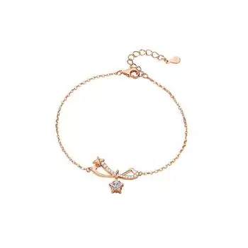 Браслет Star River, женский браслет из чистого серебра, уникальный дизайн, браслет со звездой и бантом, Рождественский подарок Adjustable size