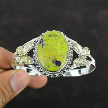 Браслет Stichtite из стерлингового серебра 925 пробы, регулируемый браслет-манжета с драгоценными камнями, позолоченный браслет 18 карат, ручная работа, бабочка, ювелирное изделие, свадебный подарок